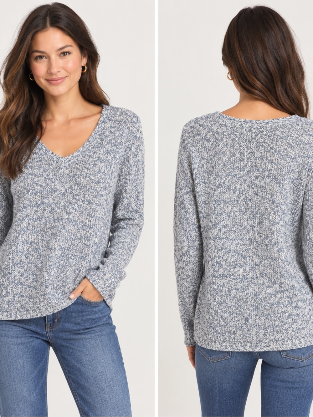 LOFT Women's light blue V-Neck Sweater